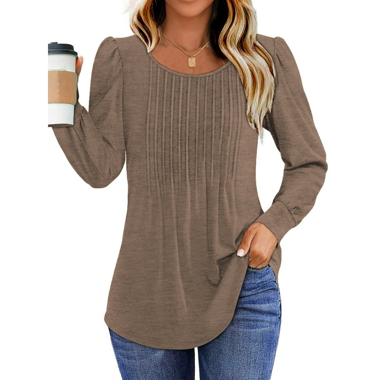 Long sleeve dressy tunic tops best sale