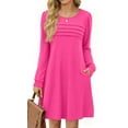thumbnail image 1 of Fantaslook Pleated Long Sleeve Dresses for Women Fashion Fall Dresses Casual Dress with Pockets, 1 of 8