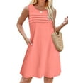thumbnail image 1 of Fantaslook Pleated Tank Dresses for Women Fashion Summer Sleeveless Sundress Casual Beach Dress with Pockets, 1 of 9