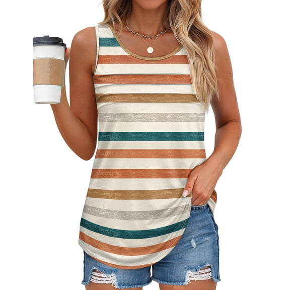 Fantaslook Pleated Tank Tops for Women Dressy Casual Sleeveless Blouses Floral Summer Tops