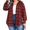 thumbnail image 1 of Fantaslook Plus Size Button Down Shirts for Women Long Sleeve Plaid Flannel Shirt Casual Boyfriend Tops, 1 of 7