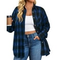 thumbnail image 1 of Fantaslook Plus Size Flannel Plaid Shirts for Women Long Sleeve Button Down Shirts Casual Loose Blouses Tops, 1 of 9