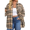 thumbnail image 1 of Fantaslook Plus Size Flannel Plaid Shirts for Women Long Sleeve Button Down Shirts Casual Loose Blouses Tops, 1 of 8