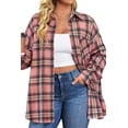 thumbnail image 1 of Fantaslook Plus Size Flannel Plaid Shirts for Women Long Sleeve Button Down Shirts Casual Loose Blouses Tops, 1 of 10