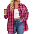 thumbnail image 1 of Fantaslook Plus Size Flannel Plaid Shirts for Women Long Sleeve Button Down Shirts Casual Loose Blouses Tops, 1 of 11