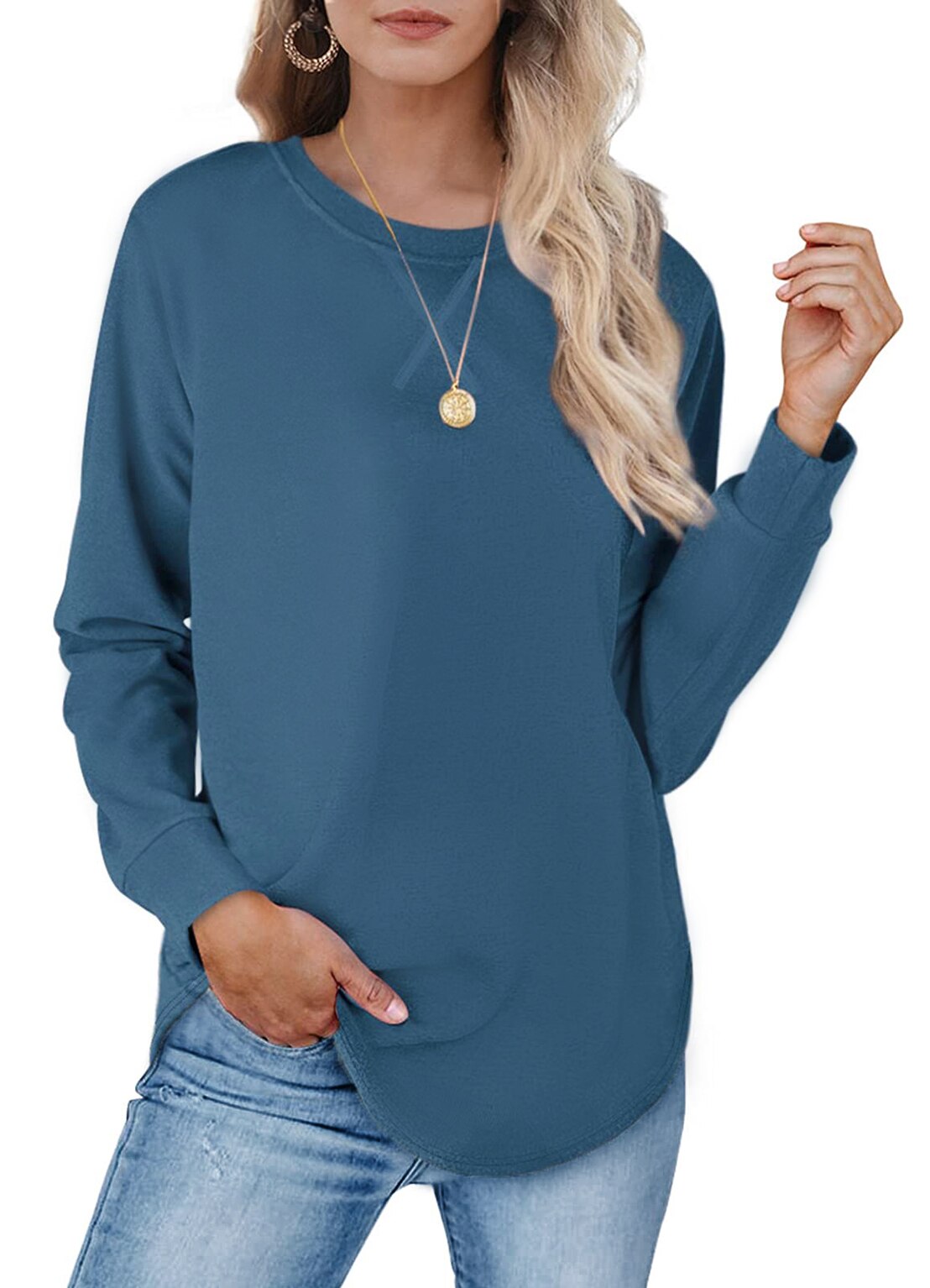 Fantaslook Plus Size Sweatshirts for Women Crewneck Casual Tunic Tops ...