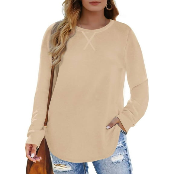 Fantaslook Plus Size Sweatshirts for Women Crewneck Casual Tunic Tops Long Sleeve Shirts