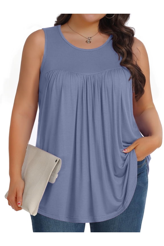 Plus Size Tank Tops for Women Tunic Sleeveless Shirts Dressy Casual Floral Blouses Loose Summer Tops