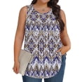 thumbnail image 1 of Fantaslook Plus Size Tank Tops for Women Tunic Sleeveless Shirts Dressy Casual Floral Blouses Loose Summer Tops, 1 of 6