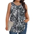 thumbnail image 1 of Fantaslook Plus Size Tank Tops for Women Tunic Sleeveless Shirts Dressy Casual Floral Blouses Loose Summer Tops, 1 of 6