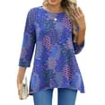 thumbnail image 1 of Fantaslook Plus Size Women Tunic Tops 3/4 Sleeve Dressy Casual Blouses Loose Flowy Floral Shirts, 1 of 8