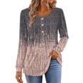 thumbnail image 1 of Fantaslook Plus Size Womens Tops Dressy Casual Button Pleated Blouses Long Sleeve Shirts Fall Fashion Tunic Tops, 1 of 7