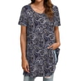 thumbnail image 1 of Fantaslook Plus Size Womens Tunic Tops Short Sleeve Casual Floral Shirts Swing Flare Dressy Blouses, 1 of 7