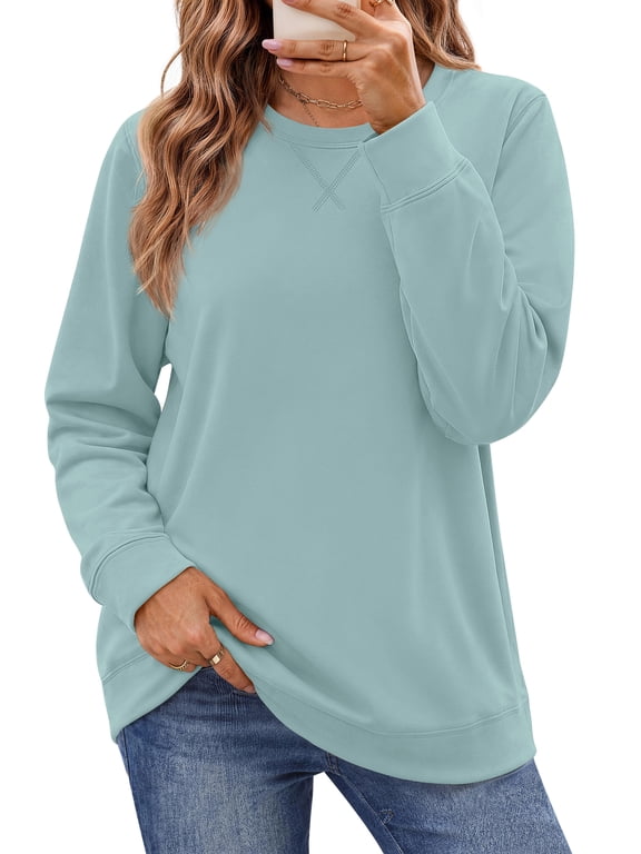 Pullover Sweatshirts for Women Crewneck Long Sleeve Shirts Casual Tunic Tops Fall Clothes