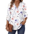 thumbnail image 1 of Fantaslook Roll Up Blouses for Women Dressy Casual Long Sleeve Tunic Tops V Neck Shirts Work Blouses, 1 of 8