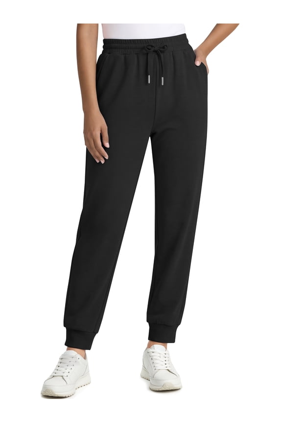 Scubaknit Pants for Women Elastic Waist Drawstring Tapered Lounge Pants with Pockets Casual Joggers