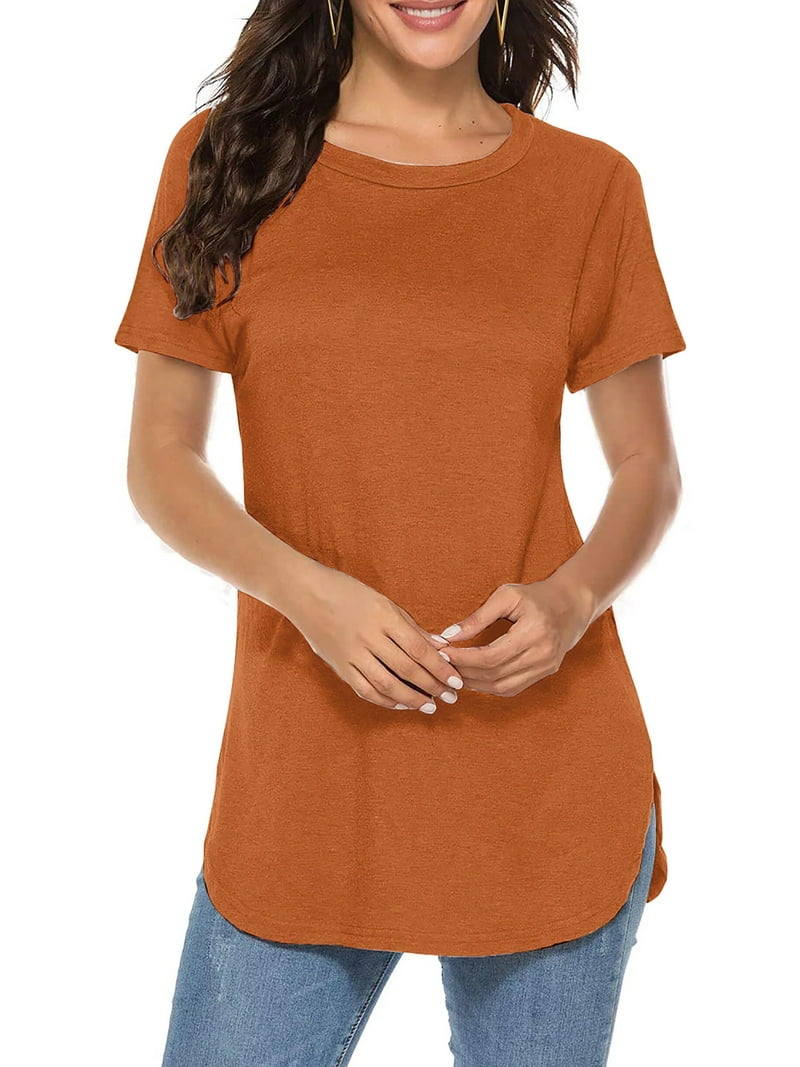 Fantaslook Trendy Short Sleeve T Shirts for Women, Crew Neck
