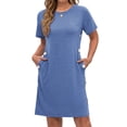 thumbnail image 1 of Fantaslook Short Sleeve Womens Summer Dresses Casual Button Tunic Dress with Pockets, 1 of 11
