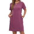 thumbnail image 1 of Fantaslook Short Sleeve Womens Summer Dresses Casual Button Tunic Dress with Pockets, 1 of 11