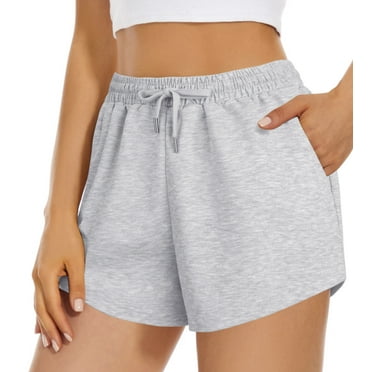 Fantaslook Womens Shorts High Waisted Athletic Shorts Casual Sweat Shorts Elastic Drawsting Running Shorts With Pockets