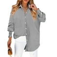 thumbnail image 1 of Fantaslook Striped Button Down Shirts for Women Smocked Cuffed Trendy Blouse Causal Long Sleeve Tops with Pocket, 1 of 7