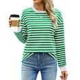thumbnail image 1 of Fantaslook Striped Long Sleeve Shirts for Women Crewneck Tunic Tops Color Block Blouses Fall Pullover, 1 of 7