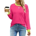 thumbnail image 1 of Fantaslook Striped Long Sleeve Shirts for Women Crewneck Tunic Tops Color Block Blouses Fall Pullover, 1 of 8
