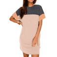 thumbnail image 1 of Fantaslook Summer Color Block Dresses for Women Crewneck Short Sleeve T shirts Dress Ribbed Dresses with Pockets, 1 of 8
