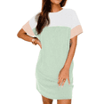 thumbnail image 1 of Fantaslook Summer Color Block Dresses for Women Crewneck Short Sleeve T shirts Dress Ribbed Dresses with Pockets, 1 of 8