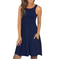 thumbnail image 1 of Fantaslook Summer Dresses for Women Casual Stretchy Sun Dress Sleeveless Beach Dresses with Pockets, 1 of 6