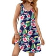 thumbnail image 1 of Fantaslook Summer Dresses for Women Casual V Neck Sleeveless Sundresses Floral Beach Short Dress with Pockets, 1 of 8