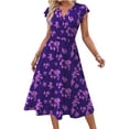 thumbnail image 1 of Fantaslook Summer Dresses for Women Ruffle Sleeve V Neck Midi Dresses Fashion Casual Flowy Vacation Sundress, 1 of 10