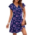 thumbnail image 1 of Fantaslook Summer Dresses for Women Ruffled Sleeve V Neck Dress Casual Floral Sundresses with Pockets, 1 of 9