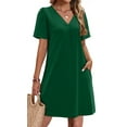 thumbnail image 1 of Fantaslook Summer Dresses for Women Short Sleeve V Neck Casual Shift Dress with Pockets, 1 of 8