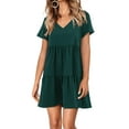 thumbnail image 1 of Fantaslook Summer Dresses for Women V Neck Casual Loose Flowy Swing Shift Dress, 1 of 6