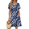 thumbnail image 1 of Fantaslook Summer Dresses for Women V Neck Short Sleeve Casual T Shirt Dress Beach Sundresses with Pockets, 1 of 9