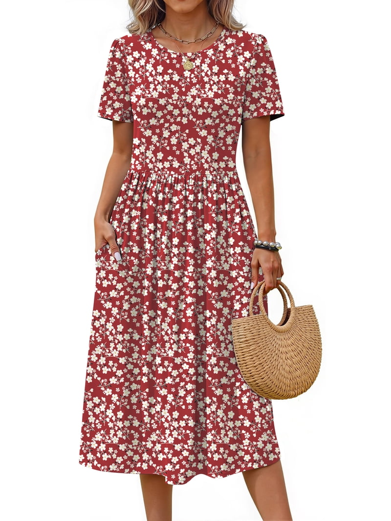flowy short sleeve midi dress Summer Flowy Boho A-line V back Chiffon Long Sleeve Wedding Dress with  Sleeves main image 1