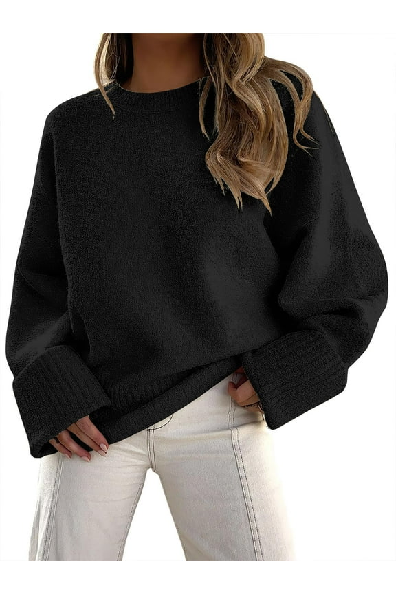 Sweaters for Women Oversized Crewneck Long Sleeve Chunky Knit Pullover Sweaters Tops Trendy Fall Outfits