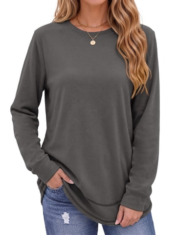 トップス pheeta Gray tunic shirts Shop Women's Grey Tunics Casual Tops