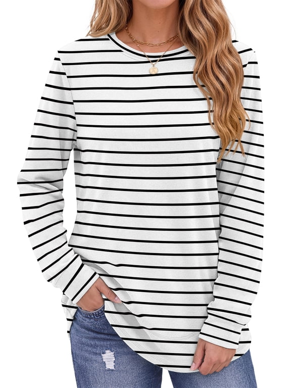 Sweatshirts for Women Crewneck Casual Long Sleeve Shirts Tunic Tops