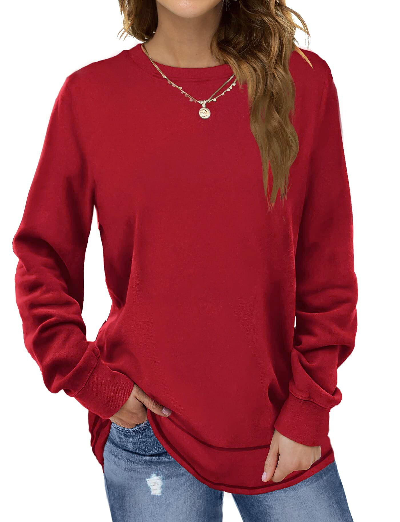 Fantaslook Sweatshirts for Women Crewneck Casual Long Sleeve Shirts Tunic  Tops 