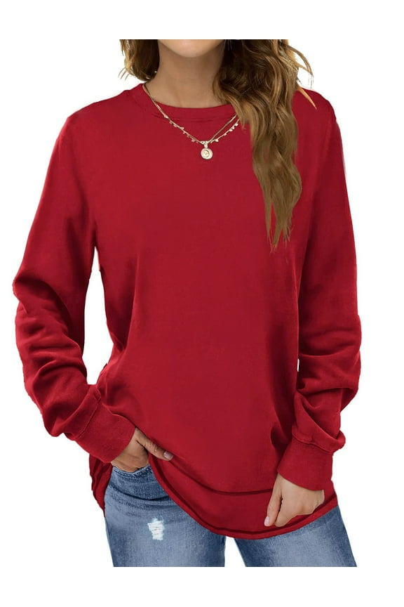 Sweatshirts for Women Crewneck Casual Long Sleeve Shirts Tunic Tops