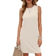 thumbnail image 1 of Fantaslook Tank Dresses for Women Crewneck Sleeveless Mini Sundresses Casual Summer Split Dress, 1 of 8
