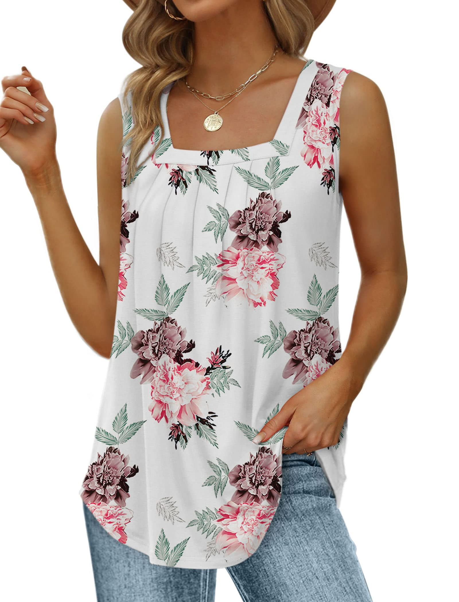 トップス SQUARE NECK LADY LIKE PLEATS TOP SQUARE NECK LADY LIKE PLEATS TOP