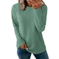 thumbnail image 1 of Fantaslook Textured Tops for Women Crew Neck Long Sleeve Shirts Fall Blouses Casual Basic Tee, 1 of 8
