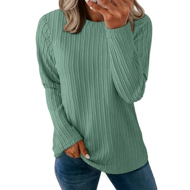 Towmus Tunic Tops for Women Long Sleeve Fall Tops V Neck Basic Shirts ...