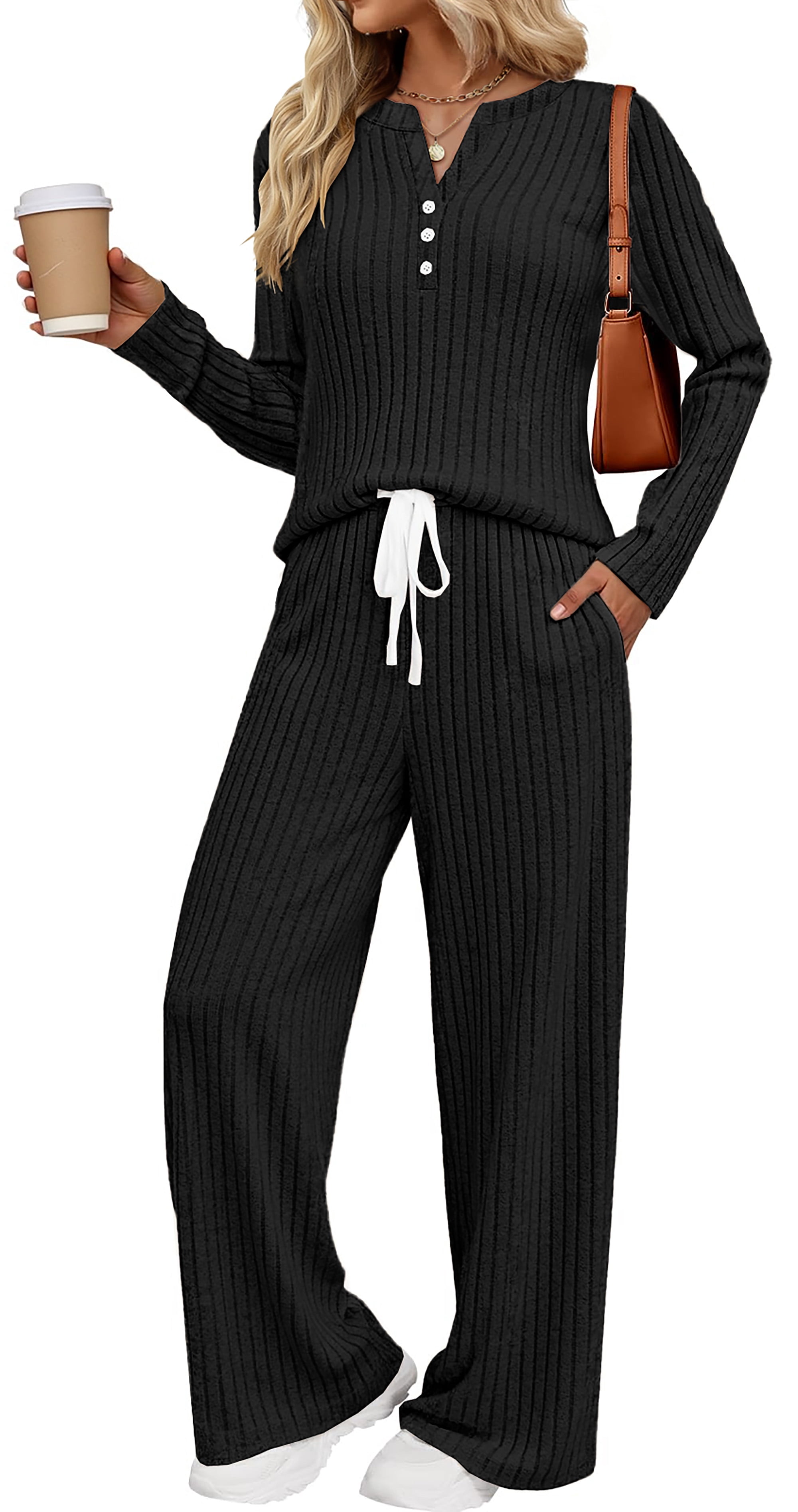 Fantaslook, Two Piece Lounge Sets for Women, M, Black - Walmart.com