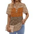 thumbnail image 1 of Fantaslook V Neck Henley Blouses for Women Dressy Casual Tops Summer Short Sleeve Shirts Fashion Clothes, 1 of 9