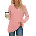thumbnail image 1 of Fantaslook V Neck Long Sleeve Shirts for Women Dressy Casual Fall Tops Lightweight Tunic Pullover Fashion Clothes, 1 of 9