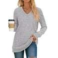 thumbnail image 1 of Fantaslook V Neck Long Sleeve Shirts for Women Dressy Casual Fall Tops Lightweight Tunic Pullover Fashion Clothes, 1 of 9